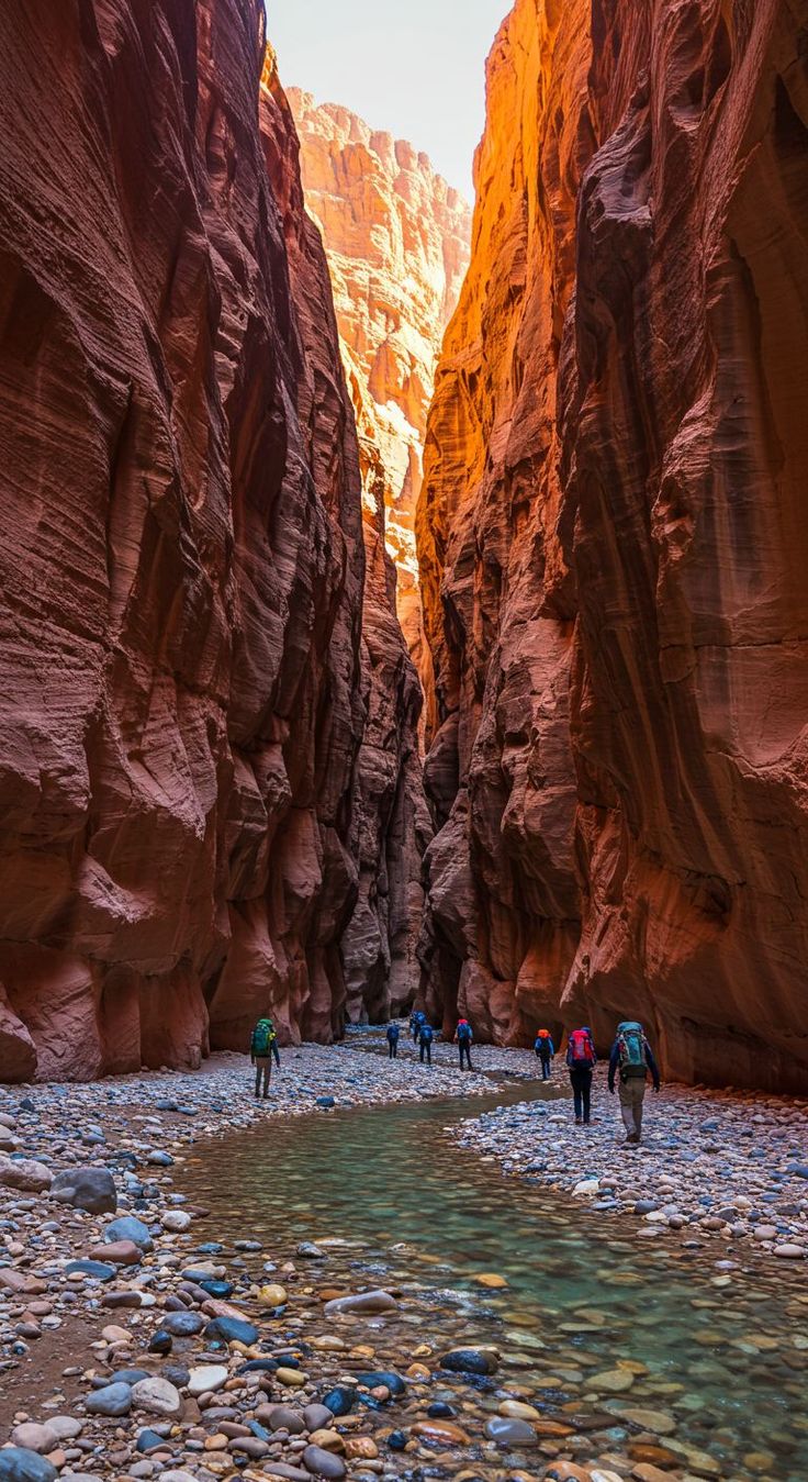 Sheer orange cliffs of the Todra Gorge above the palm-lined river